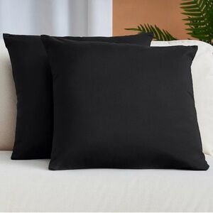 Mellanni 20x20 black pillow covers 2pack Elegant Black Throw Pillow Set